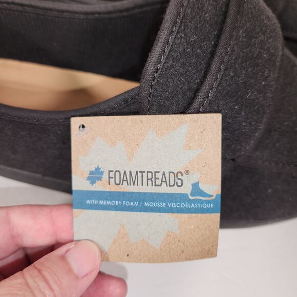 FOAMTREADS Physician L2 Comfort Slipper Womens 9M Black Wool Adjustable Diabetic - Picture 4 of 12